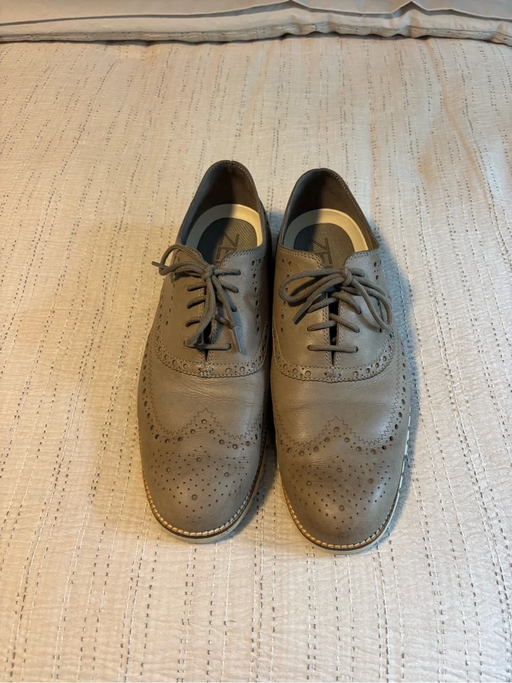 Cole Haan Men's Taupe Wingtip Oxford with Lightweight Cream Sole